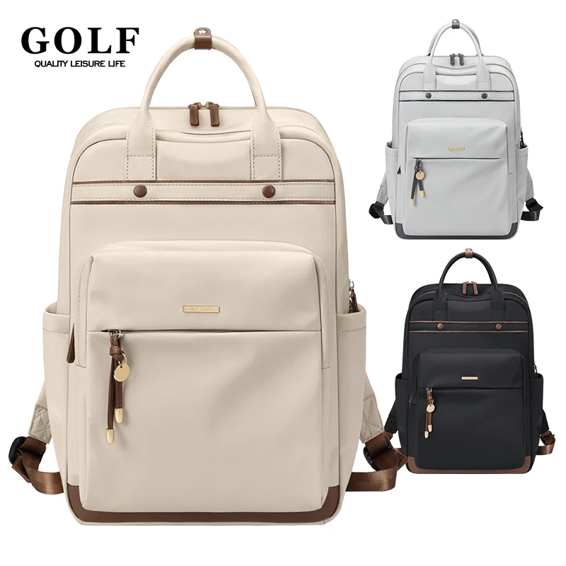 Plecaki GOLF dla kobiet 2024 Torba na wycieczki służbowe Pasuje do 15,6-calowego laptopa Oxford Fashion Travel Commuting Backpack Torby z uchwytem