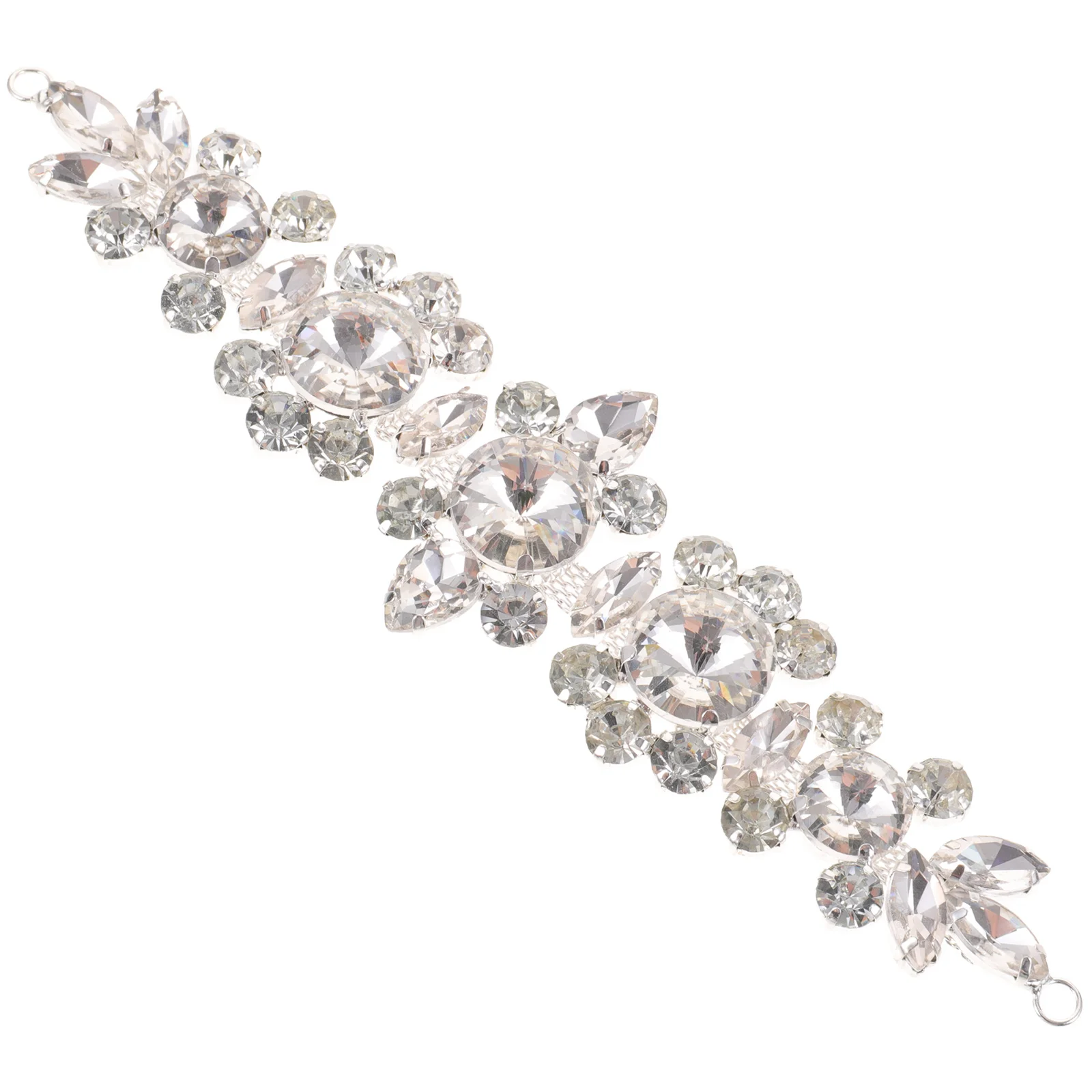 

Rhinestone Flower Chain Embellishment Diy Patch For Clothing Bags Shoes Jackets Applique Decorative Craft Sewing Accessory