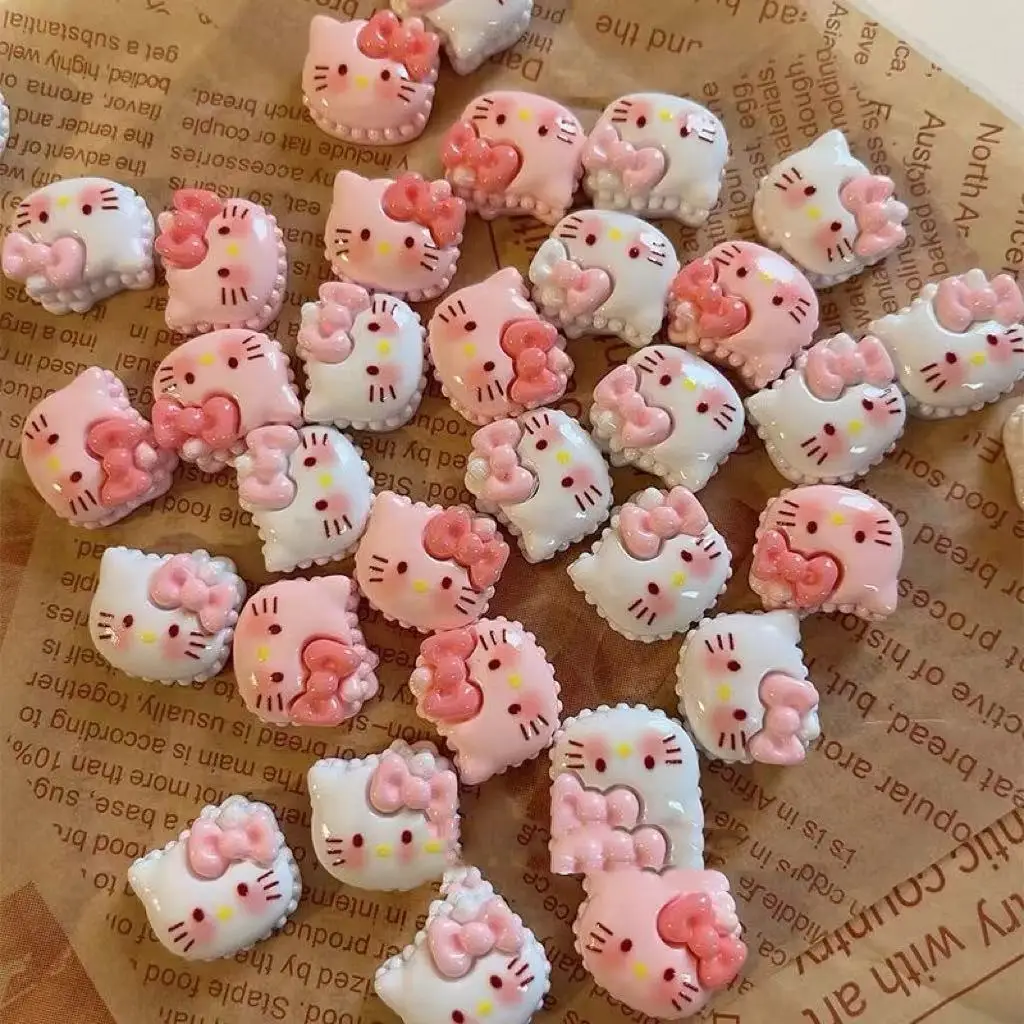

10 шт., Hello Kitty, ювелирные аксессуары, чехол для мобильного телефона «сделай сам», чашка для воды, крышка для карты, отверстие для обуви, цветочные украшения, материалы