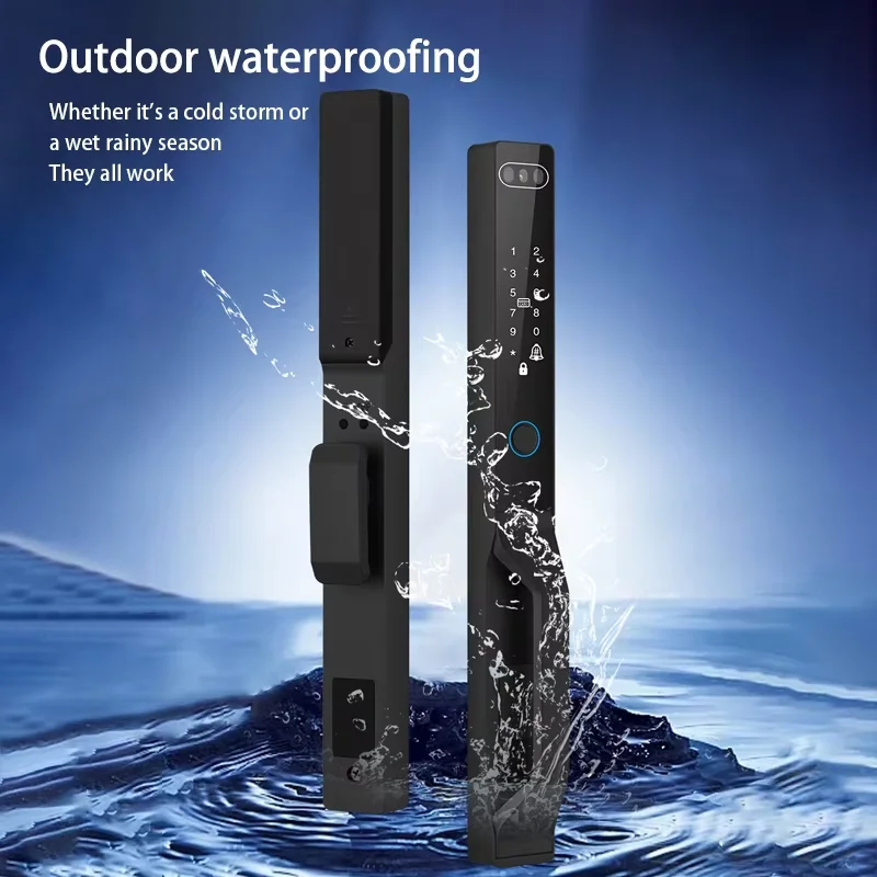 Tuya App Automatic Outdoor Waterproof Ip68 3D Face Fingerprint Recognition Aluminium Door Wifi Smart Lock