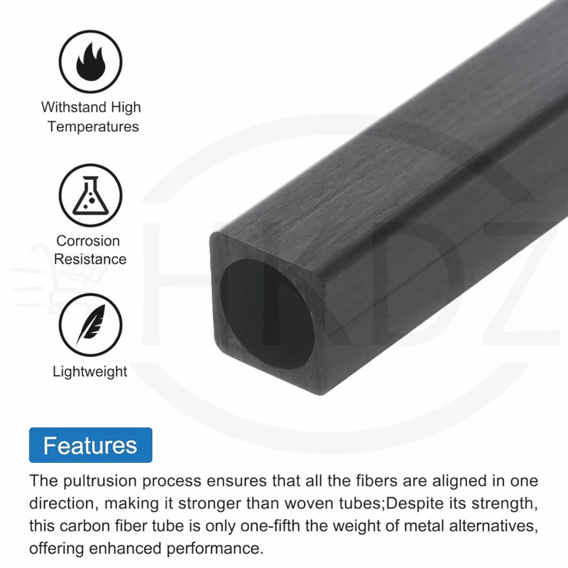 1Pcs Length 500mm Carbon Fiber Square Tube RC Model Accessories Outer Diameter 1mm 2mm 2.5mm 3mm 4mm 5mm 6mm 8mm 10mm Multi-Size