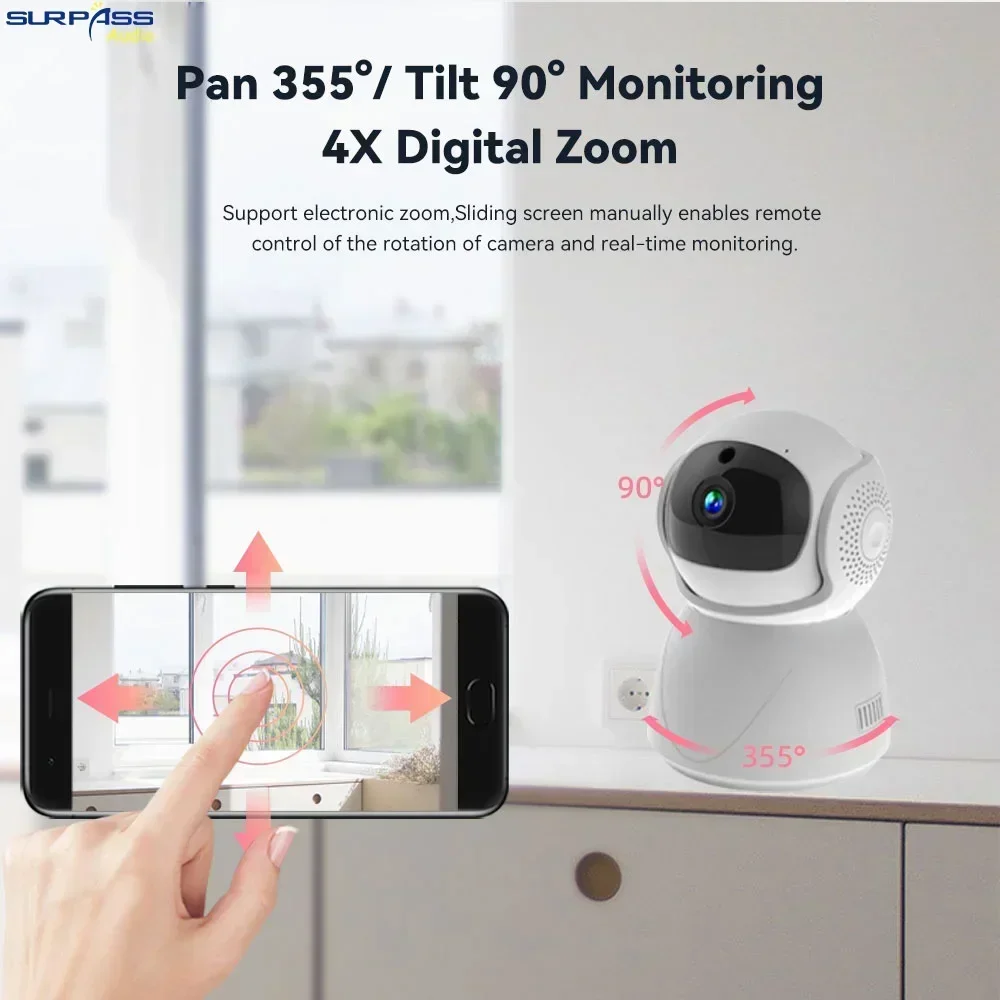 Dual-Band 2.4G 5G PTZ TUYA Smart Wireless Auto Tracking WiFi PTZ Camera Two Way Audio Build in Micro Speaker Motion Detection