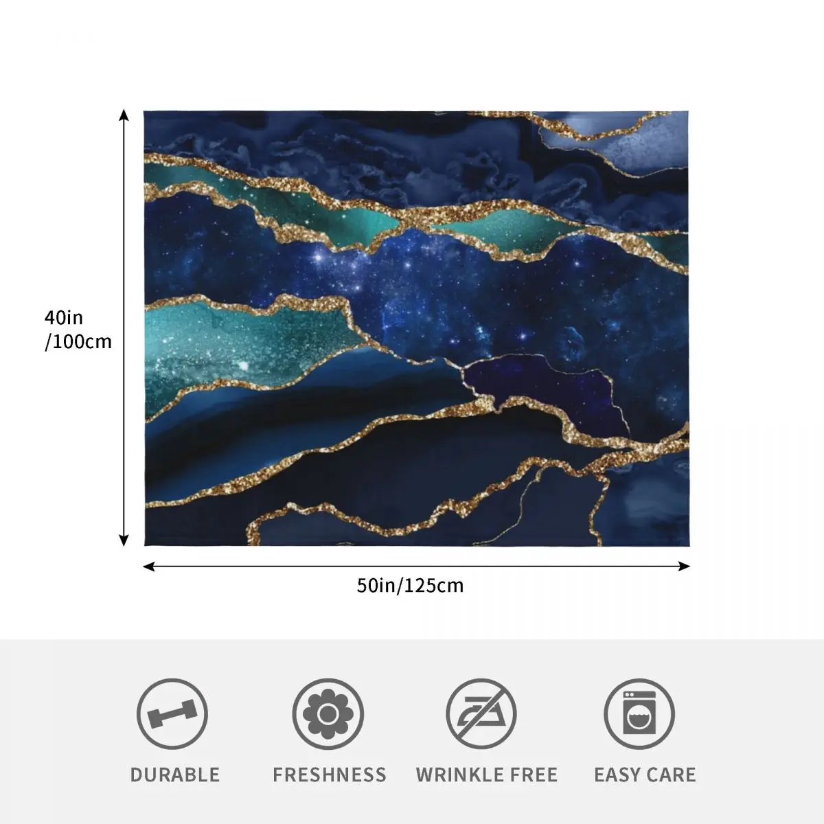 بطانية Glamour Milky Way Faux Marble Galaxy I Throw Blanket هدية مضحكة منقوشة لبطانيات الشتاء الفاخرة #4