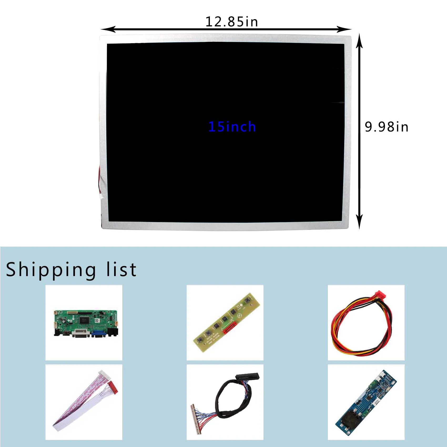 Плата контроллера HDMI DVI VGA LCD, 15 дюймов, 1000 нит, для улицы, 1024x768, ЖК-экран