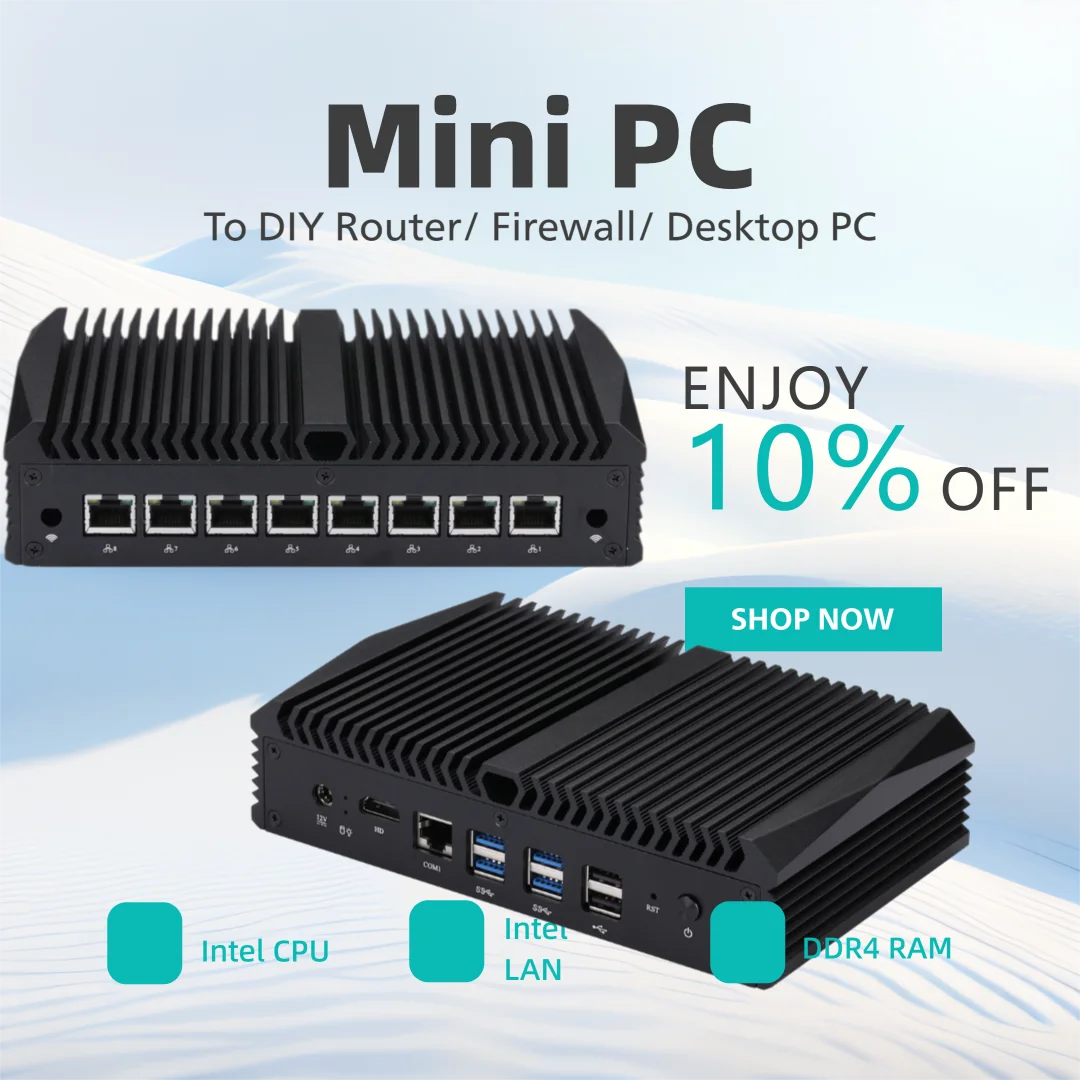 8 porte LAN Intel i210 Mini PC Processore Celeron 3867U integrato per costruire il firewall del router domestico