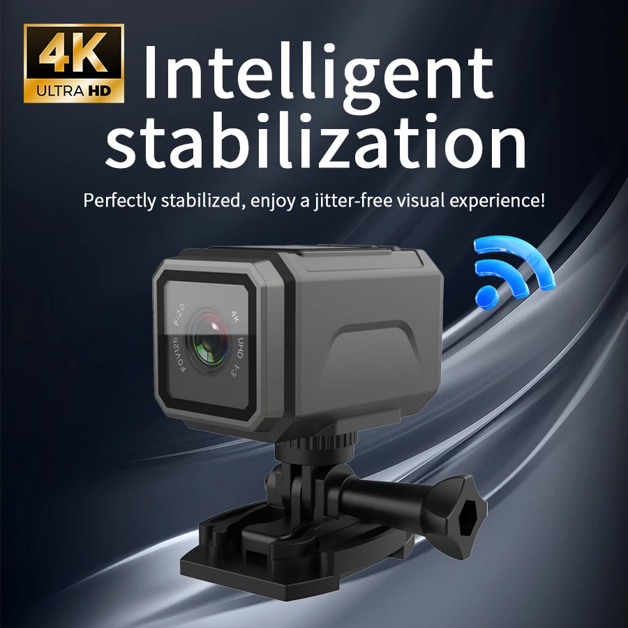 4K Ultra HD WiFi Camera/Mini Outdoor Sports Camera/Motorcycle Camera/Bicycle Riding Camera/Wearable Helmet Camera