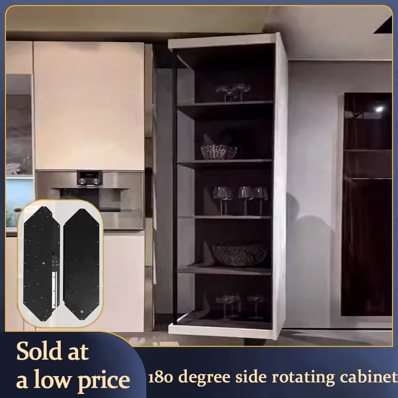 180-Degree Rotating Side-Mounted Cabinet Hardware Coaxial Pivot Soft-Closing For Corner Storage Display Cabinet