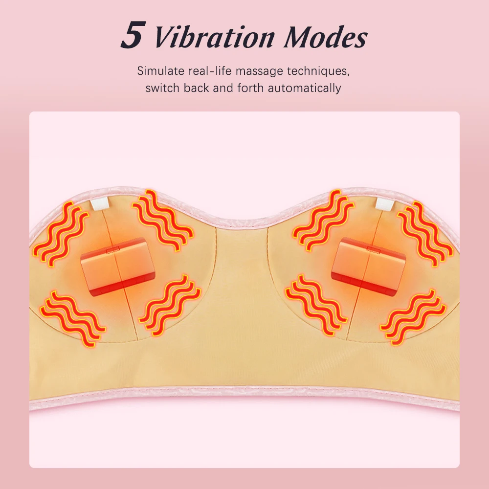 Smart Library USB Charging Multifunctional Electric Hot Compress Vibration Massage Chest Massager Women's Breast Health Neck Bac