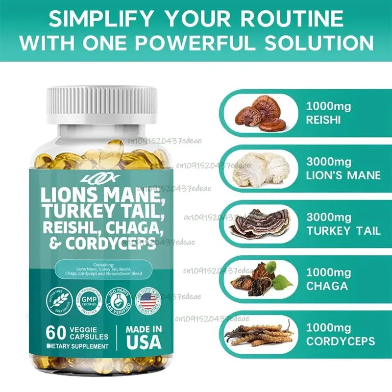 

60 капсул Лев Грива Турция, Гриб, Кордицепс Синьсис Порошковый экстракт Капсула, Минеральная добавка