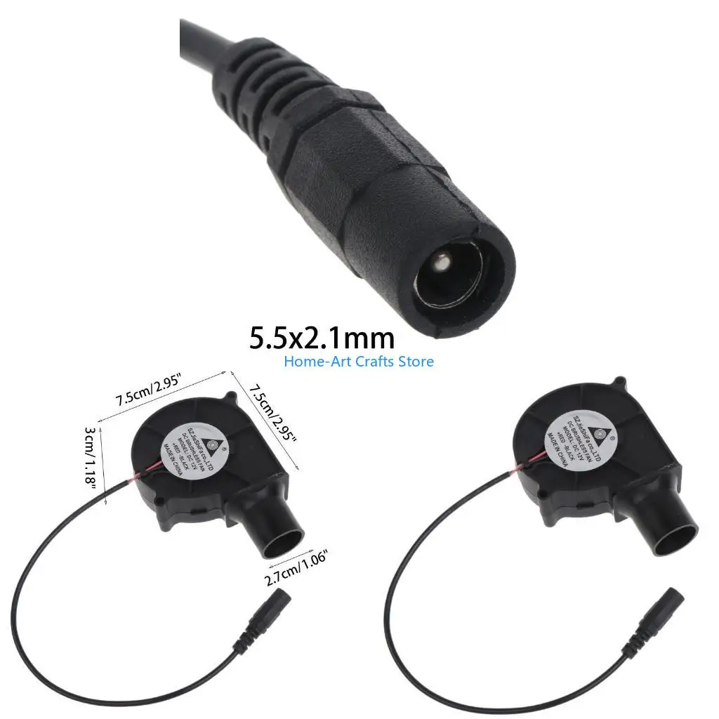 Y3NA 75mm Outdoor Barbecue Fan Electric Blower 2500R 5.5x2.1 BBQ Smelting Metal Fan Grills Bellows Tool for Picnic Camping