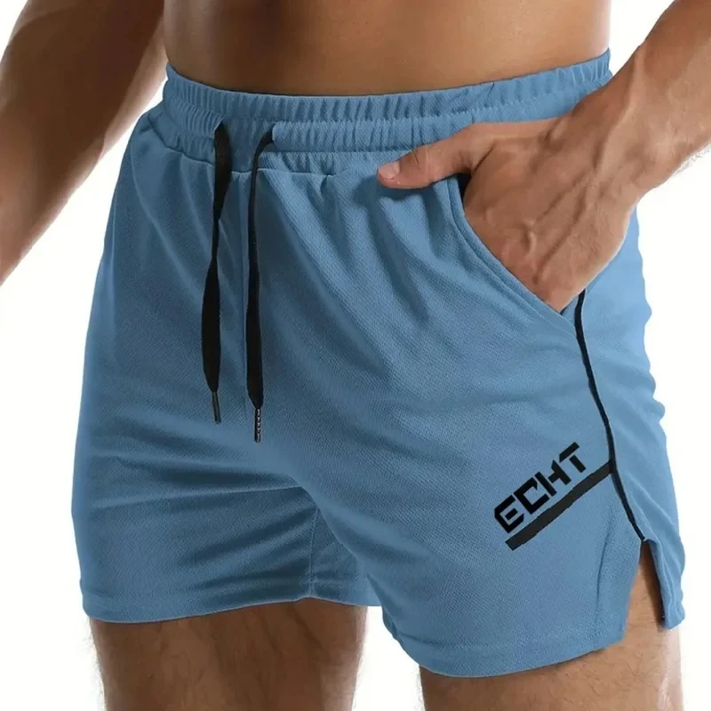 Calções Esportivos Respirável de Secagem Rápida Masculina, Fitness, Corrida, Corrida, Moletom de Treino, Malha, Praia, Verão, 2022