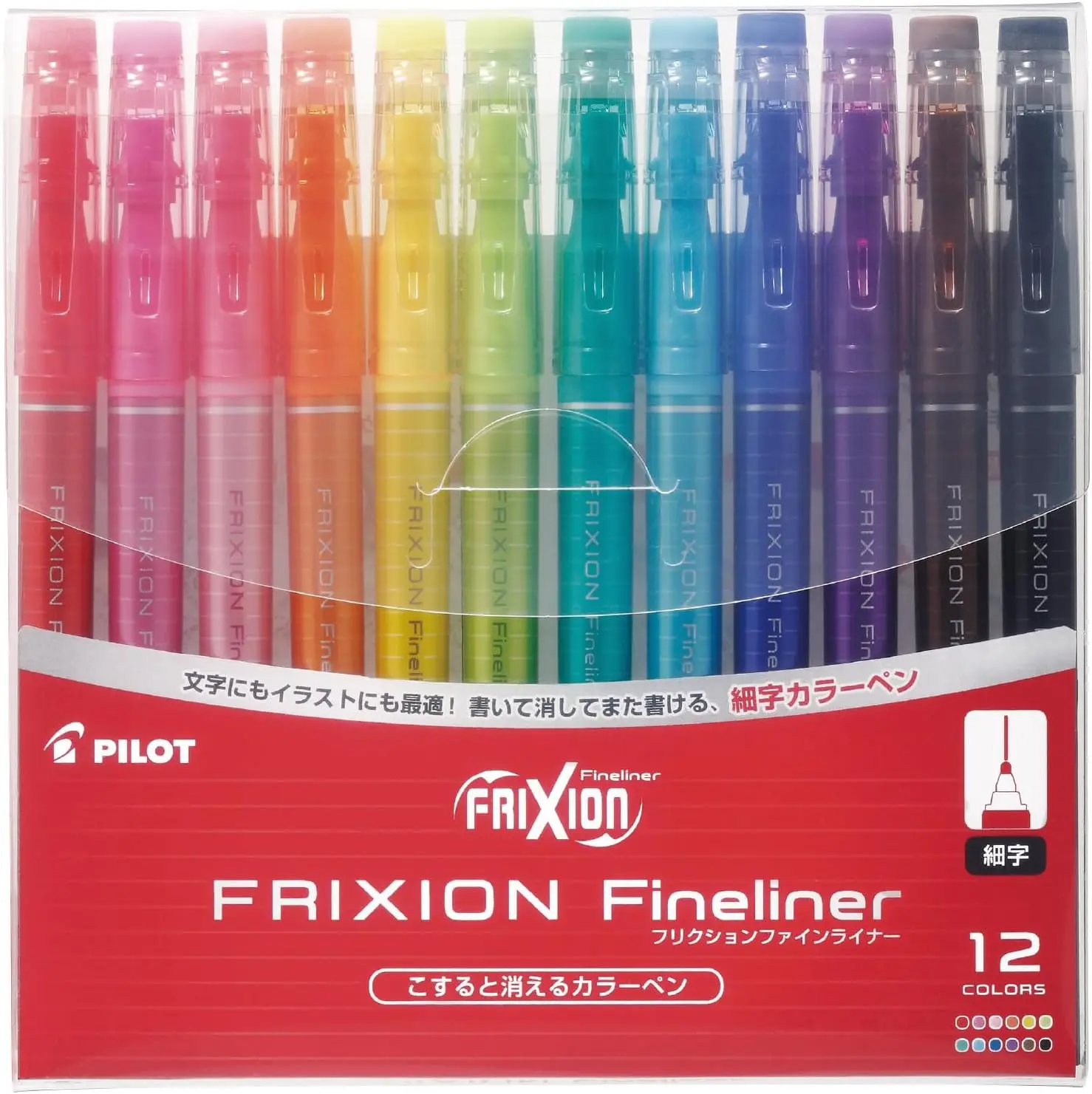 

Erasable Gel Pens, Fine Point, Assorted 12 Colors, Frixion Technology