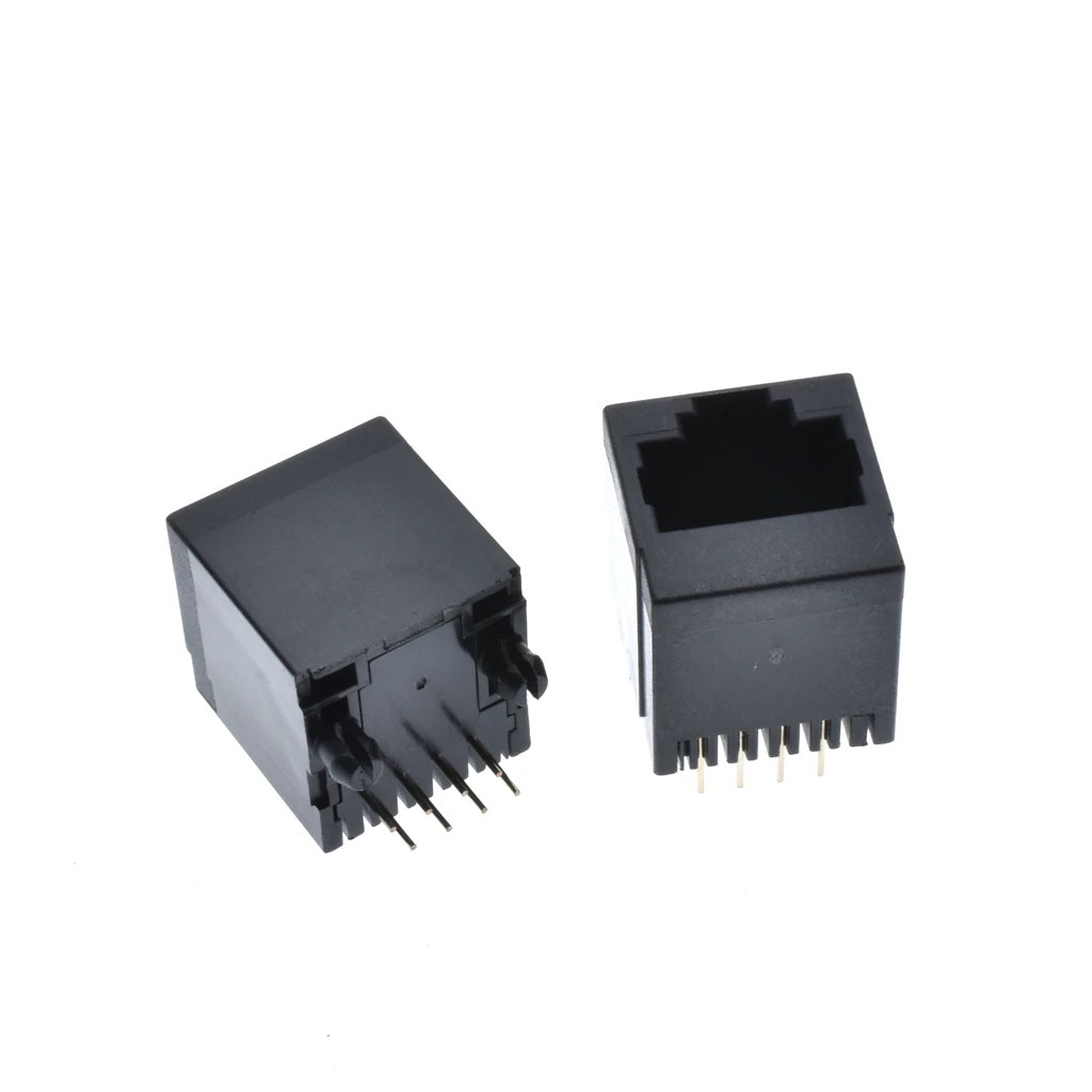100PCS x RJ45 5224-8C Plastic PCB Modular jack Network socket LAN CONNECTOR plug 180degree top-entry*