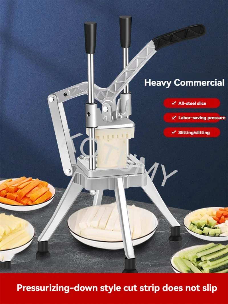 Aluminum Alloy Commercial Multifunctional Chip Cutter Household Kitchen Manual Vertical Dicer Portable Potato Machine