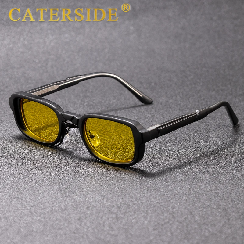 CATERSIDE Retro-Sonnenbrille für Herren, quadratisch, kleiner Rahmen, weiches Nasenstützdesign, Sonnenbrille für Damen, Outdoor-Reise- und Fahrbrille – Detail 1