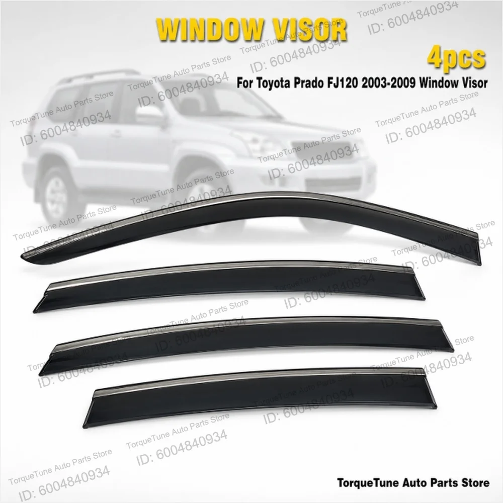 Premium In-Channel Direct Fit Window Visor Rain Guards for Toyota Prado FJ120 2003-2009