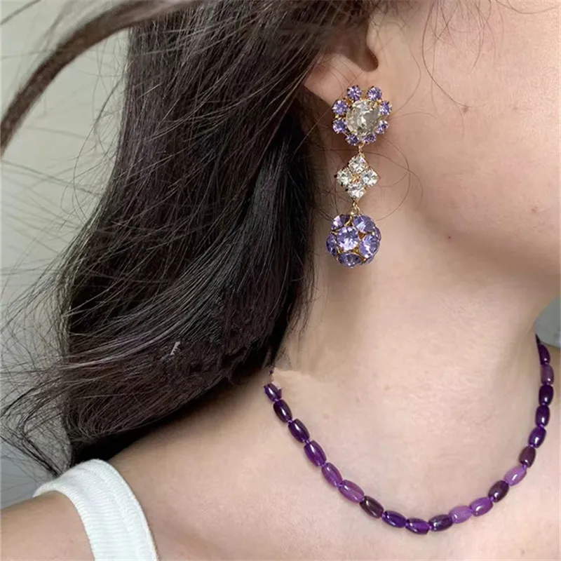 

Flower Zircon Diamond Earrings Necklace Set Unique Design Elegant Luxury Sensation Jewelry for Women Daily Party Accessory