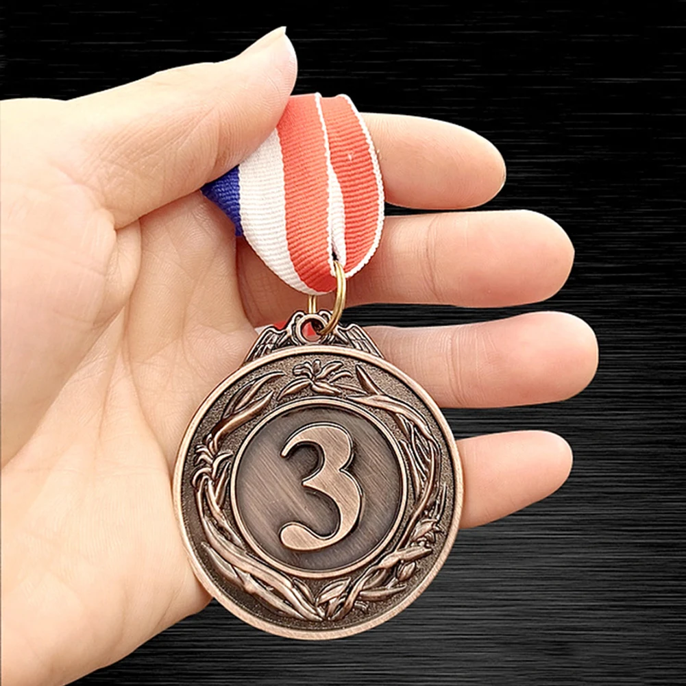 5 cm goud/zilver/brons medaille sportbeloningen met neklint metalen winnaarmedailles wedstrijdmedailles voor talentenshow feestrace