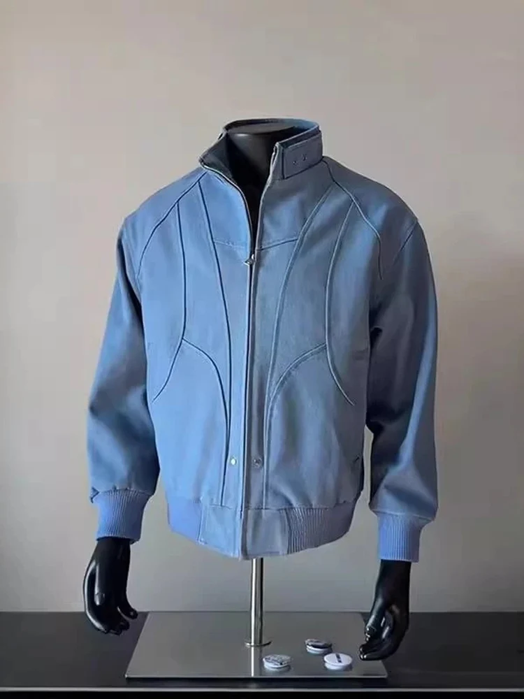 American Style Deconstructed Short Jacket Men's Spring Autumn Vintage Harland Heavy Design Sense Outerwear Slim Fit Youth Trend