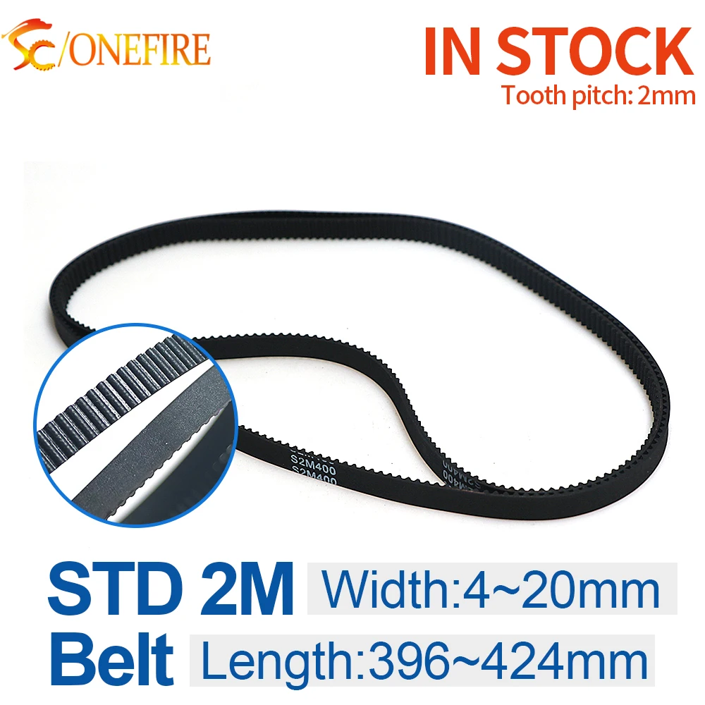 S2M Rubber Synchronous Timing Belt Length 396 400 404 406 410 412 418 420 422 424mm Width 4~20mm Drive Tooth Belt