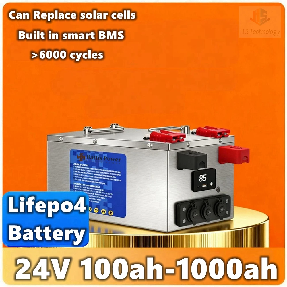 No anxiety in battery life!24V 100ah-1000ah Lifepo4 battery,with Big capacity and long-lasting power supply without interruption