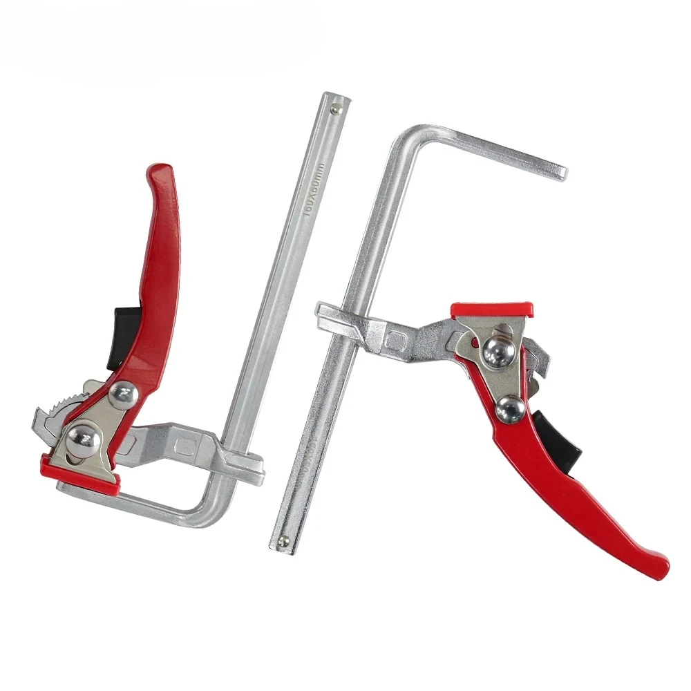 Allsome 2PCS 160x60mm Quick Guide Rail Clamp Carpenter F Clamp Quick Clamping For MFT and Guide Rail System Hand Tool