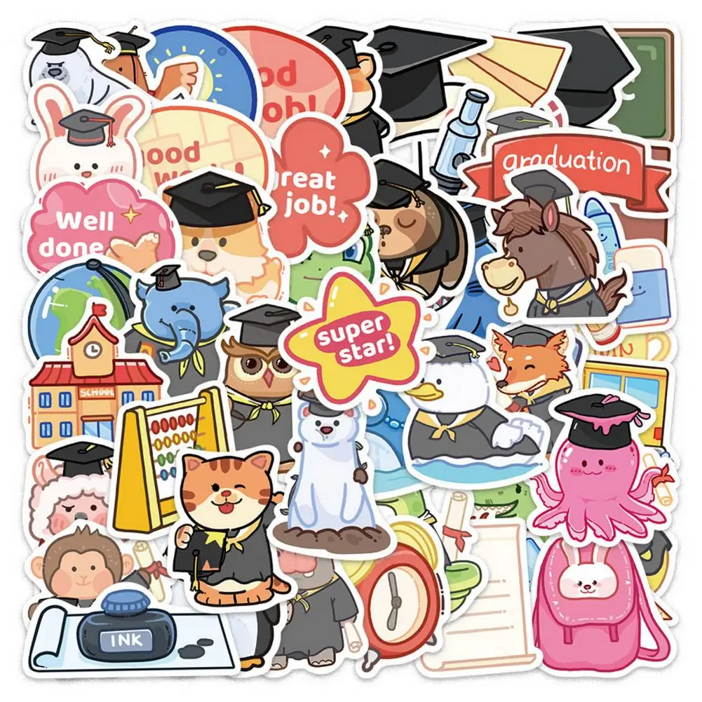 بولي كلوريد الفينيل 50 قطعة المسيل للدموع مقاومة الأمتعة ملصقات الكمبيوتر المحمول سيارة سهلة لصق ملصقات الكرتون ذاتية اللصق الاستخدام اليومي