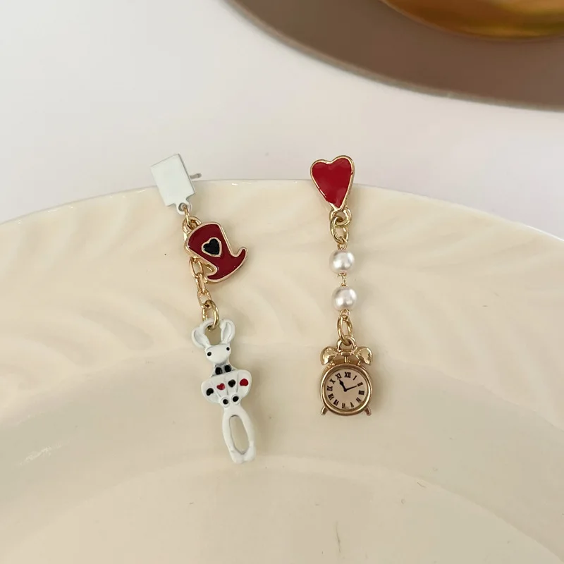 أقراط الأرنب الكرتونية اللطيفة للنساء ، الأقراط شرابة ، لعبة البوكر واللؤلؤ ، القرط الطويل ، هدية المجوهرات ، اكسسوارات الحفلات #5