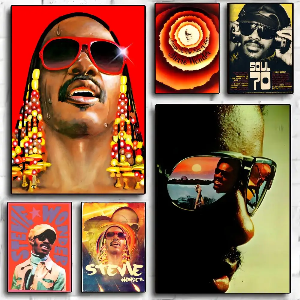 Stevie Wonder Poster Wall Art Wall Stickers Home Living Room Bedroom Bar Office Decor Prints Personalized Gift
