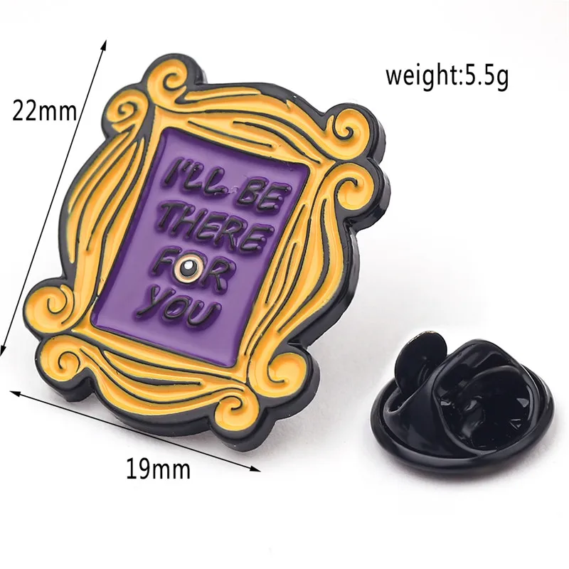 I'll Be There For You Enamel Pin, Friends TV Show Purple Door Frame Brooch Lapel Pin, Classic TV Series Badge Jewelry Gift