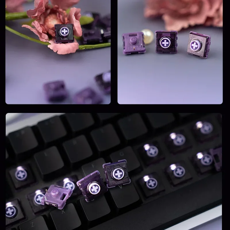 kailh Purple Glede Switch HITBOX E-sport Low Profile Switch Whisper-quiet Rock-Solid Switches and Linear Switch Responsive