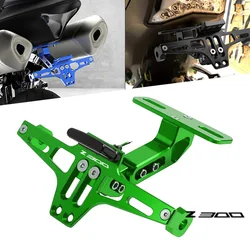 For Kawasaki Z300 Z 300 2015 Special Motorcycle Adjustable Rear Tail Tidy License Plate Holder Bracket LED Light Accessories