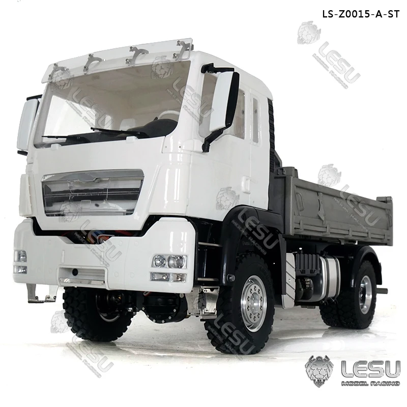 LESU RC Dumper 1/14 Metal 4*4 Chassis TGS Tipper Truck A Model Light Sound System Motor Esc Construction Vehicle Outdoor Toys