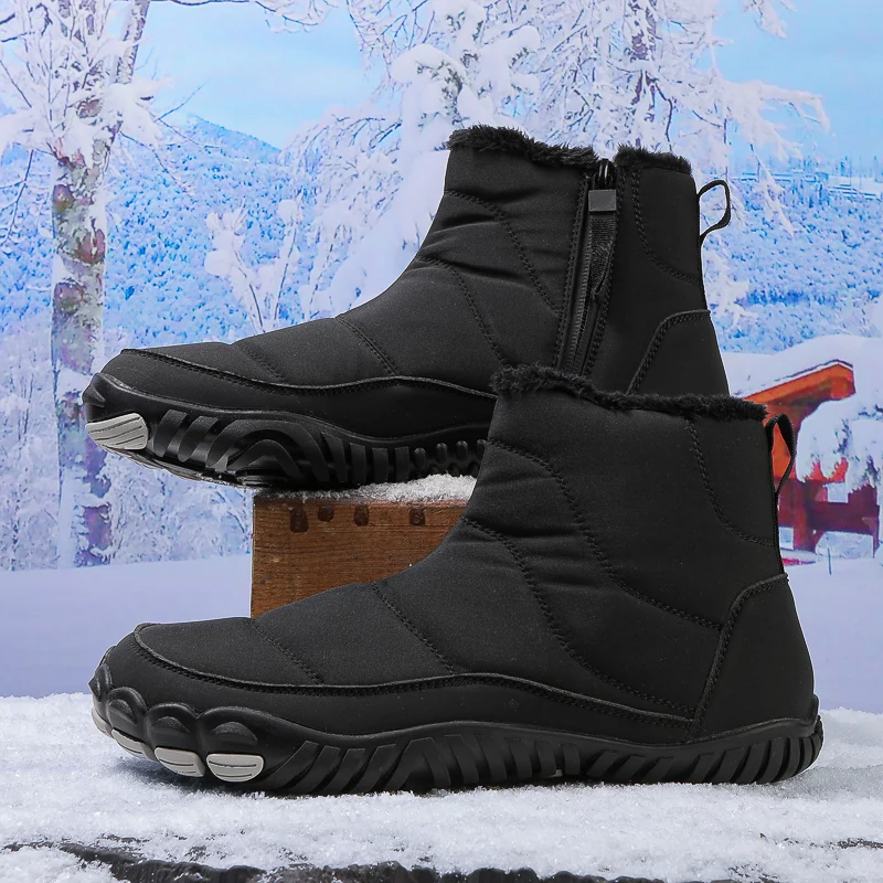 Winter Boots for Men Women Snow Barefoot Casual Shoes 2024 Outdoor Work Shoes Ladies Warm Fur Men Ankle Shoes Male Snow Boots