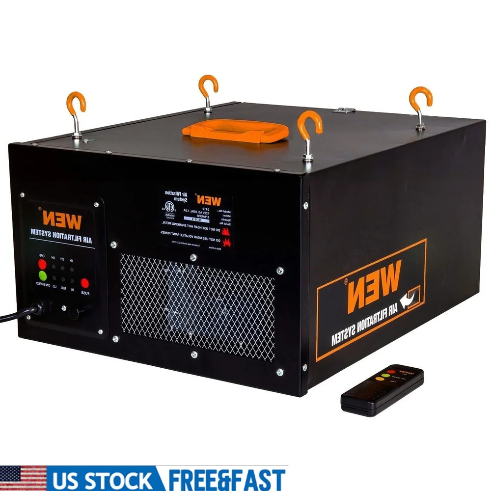 

3-скоростная система воздушной фильтрации с дистанционным управлением 300 350 400 CFM, бесшумная работа, программируемый таймер, 1-микронный фильтр, 5 микрон