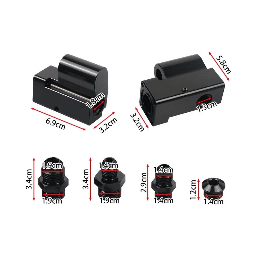For Flex Fuel Sensor Bypass Adapter Compatible with For E85 Ethanol Blends 6AN 8AN Ports 6061 Billet Construction