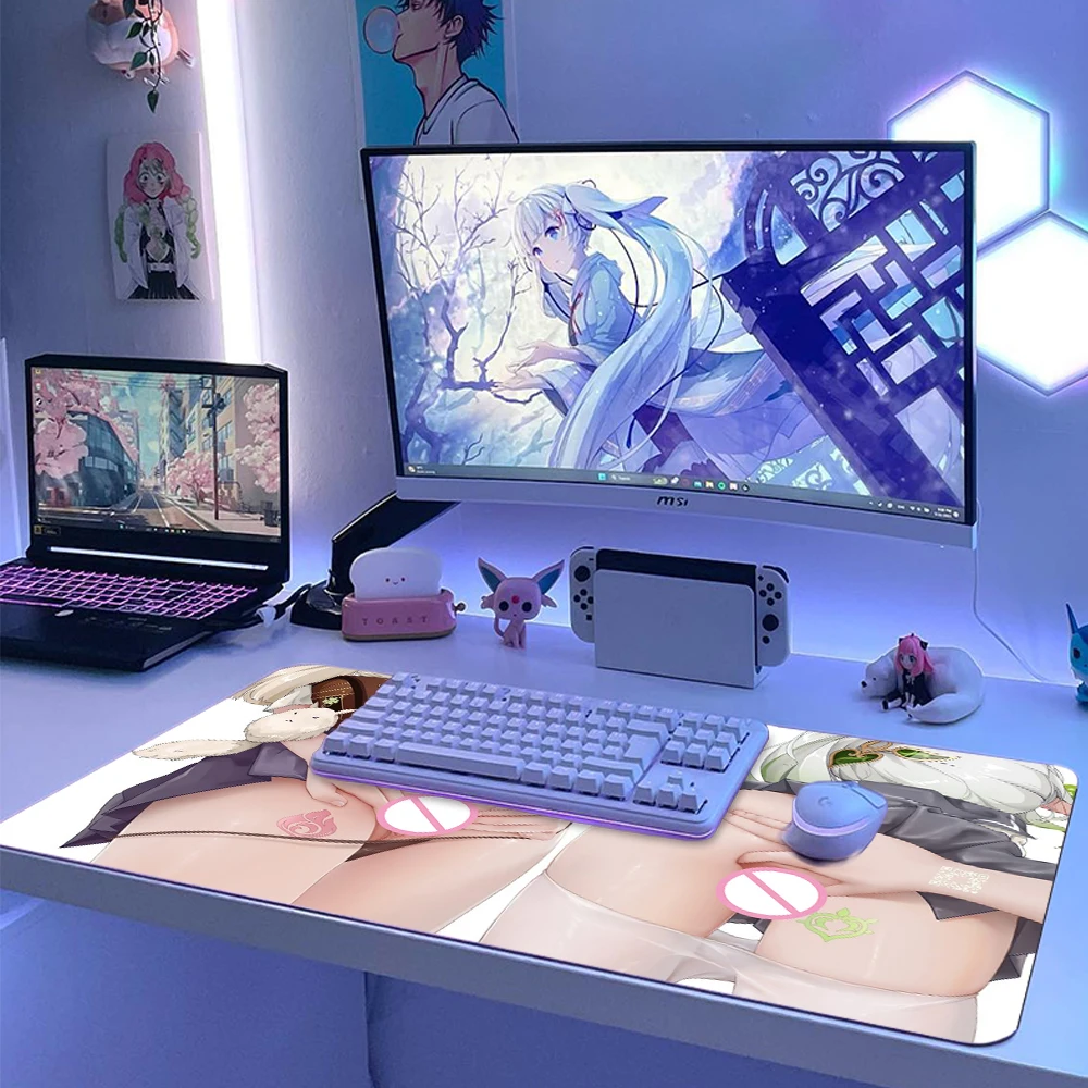 Uncensored Hentai Nude Hip Mouse Pad Hentai Adult Womanizer Anime Butt Mousepad 1200x600 Mat with Butt Desk Mat Customizable