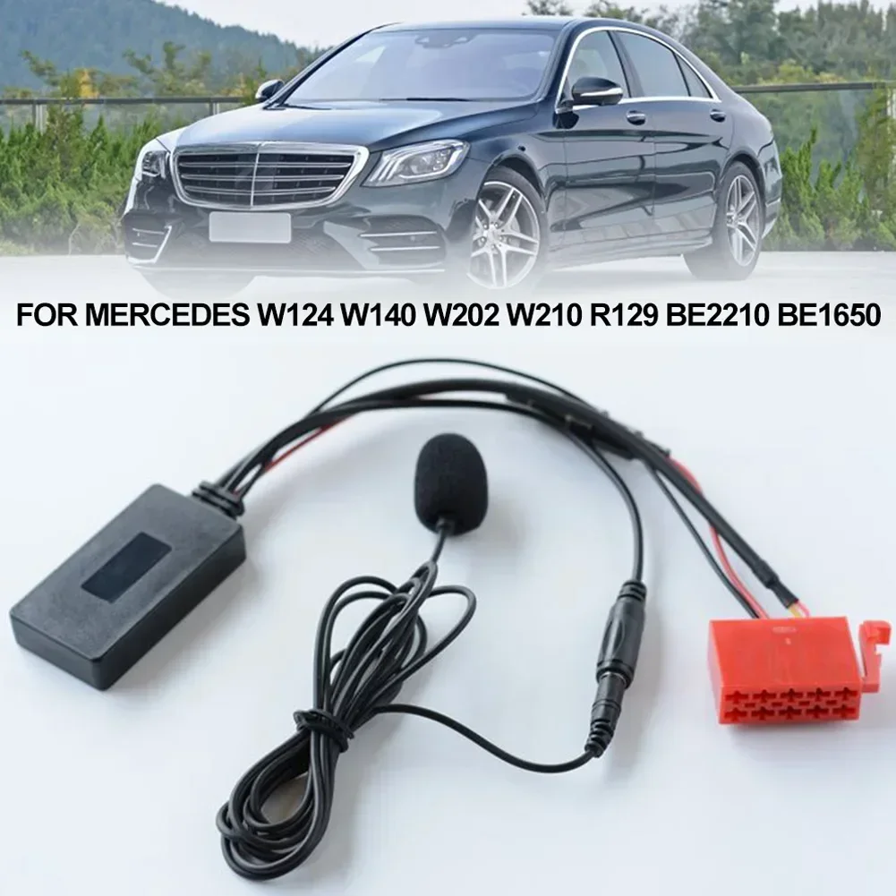 

Bluetooth-compatible Adapter Music AUX For Mercedes W124 W140 W202 W210 R129 BE2210 BE1650 W/ Mic 5-12V 27CM