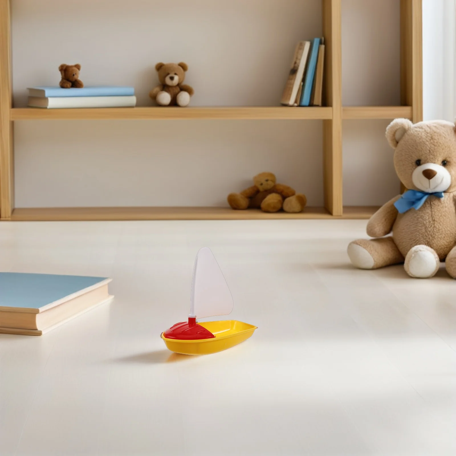 เรือของเล่นเด็ก 6 ชิ้น สำหรับเล่นน้ำในสระ ชายหาด รูปทรงเรือใบหลากสีสัน ลอยน้ำได้ เหมาะสำหรับเล่นกลางแจ้ง