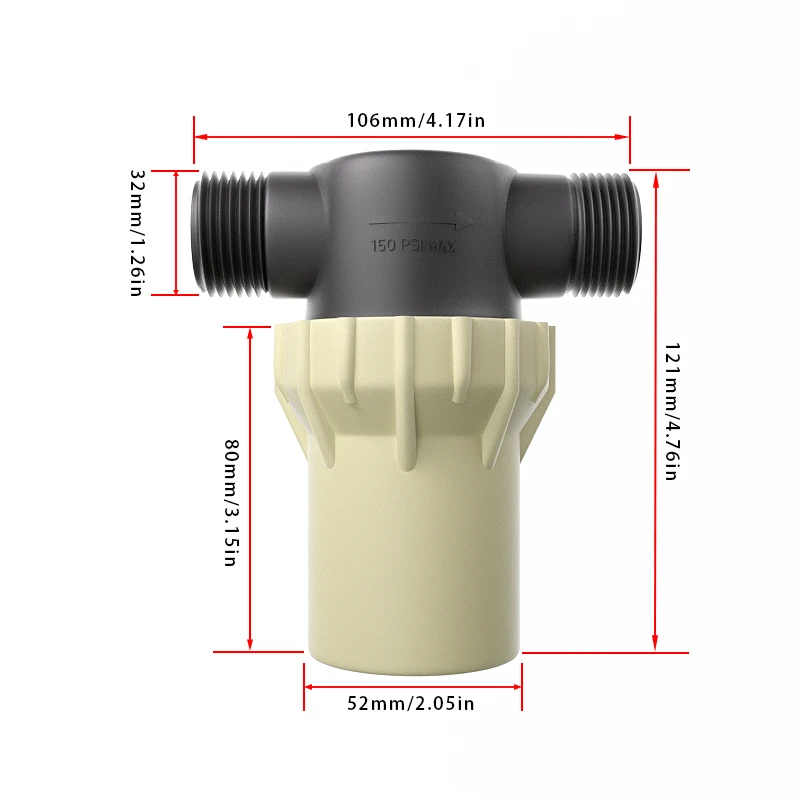 1 inch external thread filter, PVC 32 water pipes, 304 stainless steel filter, pre filter, tap water pipe filter Explosion proof