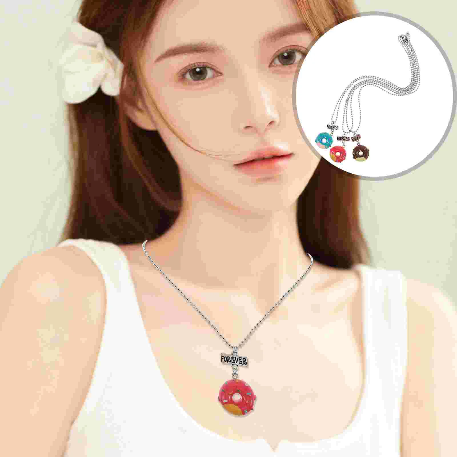 

3 Pcs Sweets Kids Toys Children Pendant Necklace Display Alloy Necklaces Boys Gifts