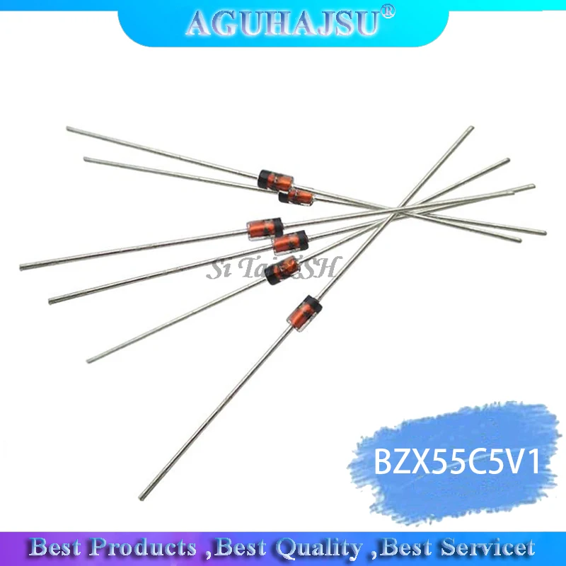 100PCS 0.5W 5.1V BZX55C5V1 1/2W DO-35  Diodes