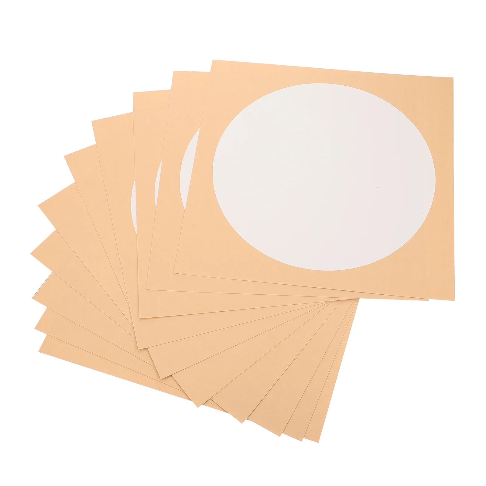 10 Sheets Calligraphy Practice Paper Fan Rice Round Card Papers Jam Bamboo Pulp