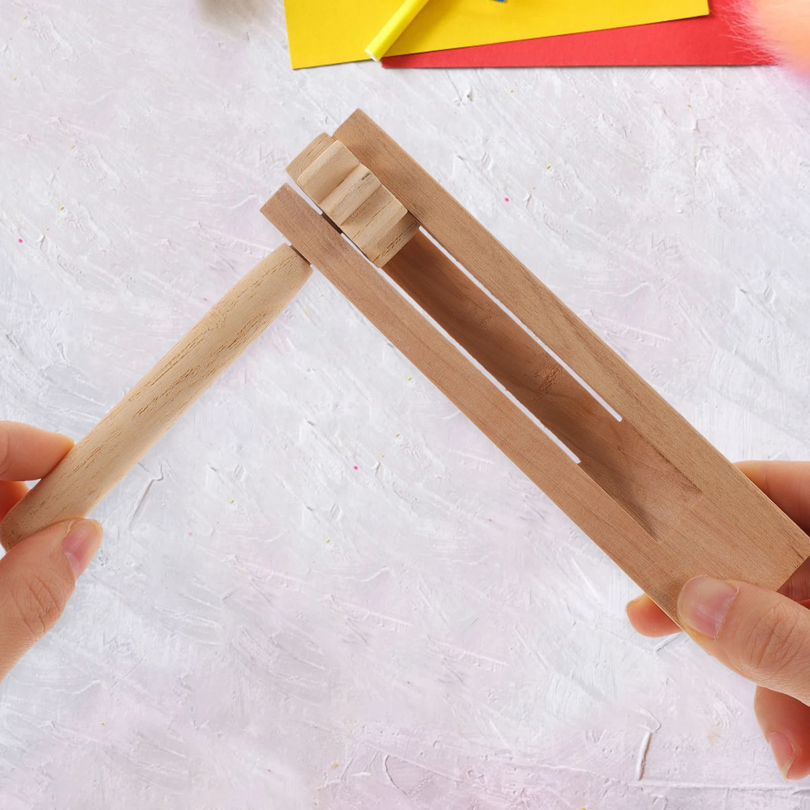 

Wooden Ratchet Noise Makers Hand Percussion Kids Musical Instruments Educational Toys Small Size Beige Traditional for Baby