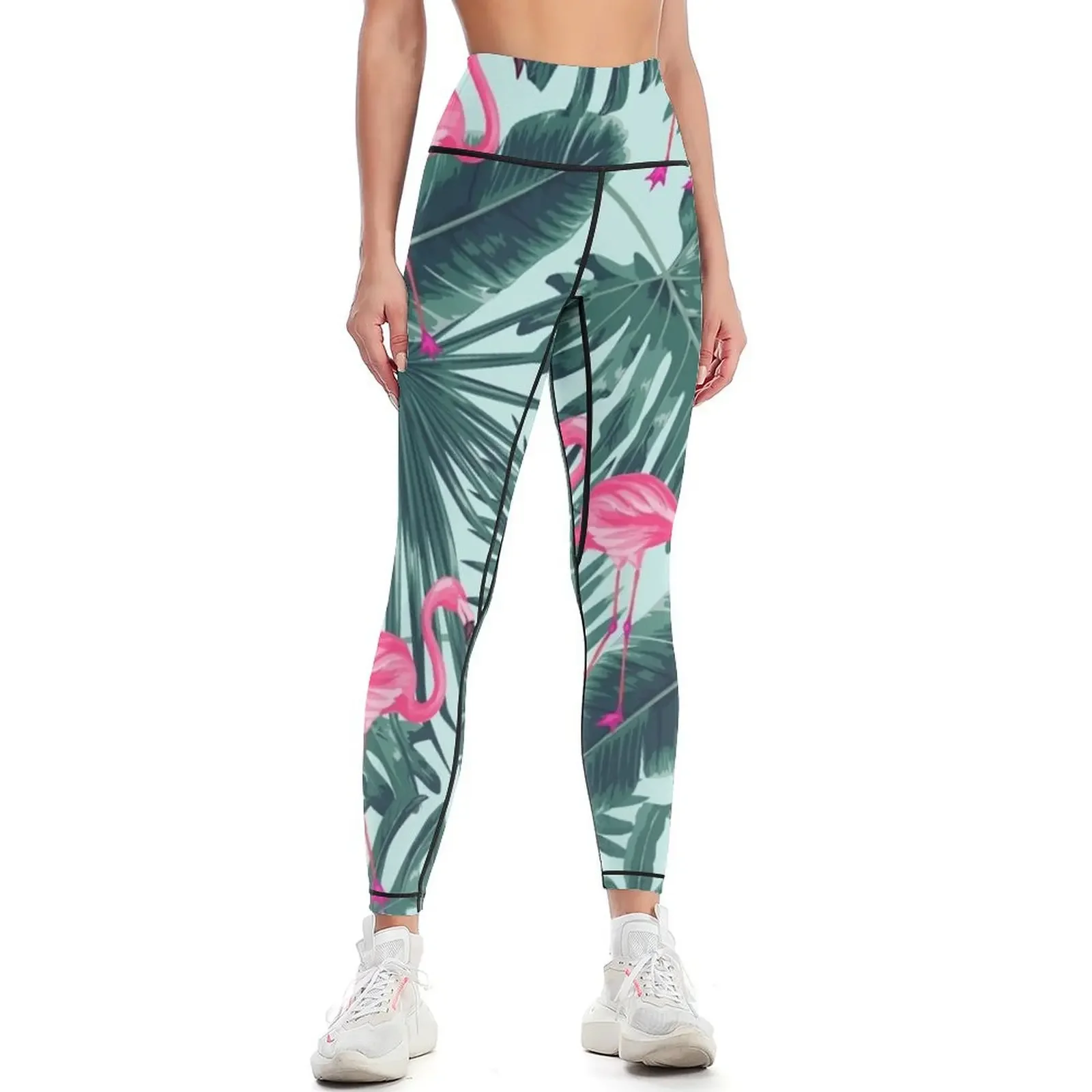 

tropic abstract flamingo Leggings Sports pants for leggins push up woman flared legging push up Womens Leggings
