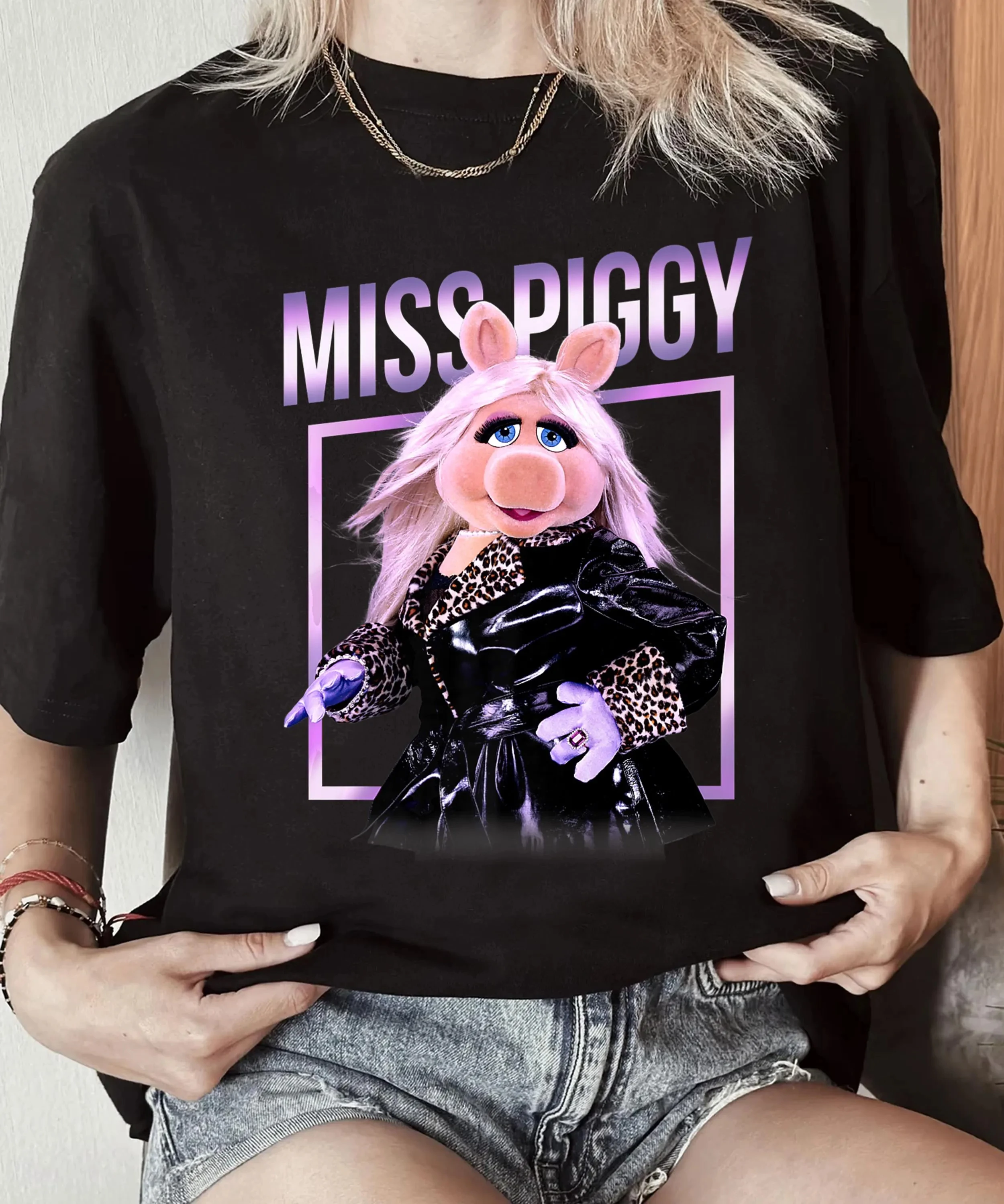 

Лето 2022, новая плюшевая игрушка Missy Piggy, футболка премиум-класса в рамке Missy Piggy, плюшевая игрушка с животными, модная парковая одинаковая рубашка