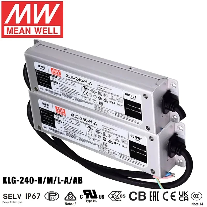 Mean Well XLG-240-H-AB 240w 4900mA Constant Power LED Driver Power Supply for LED Street Lighting XLG-240-HA