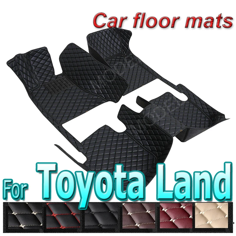 Custom Made Leather Car Floor Mats For Toyota Land Cruiser Prado 120 2003 2004 2005 2006 2008 Carpets Rugs Foot Pads Accessories