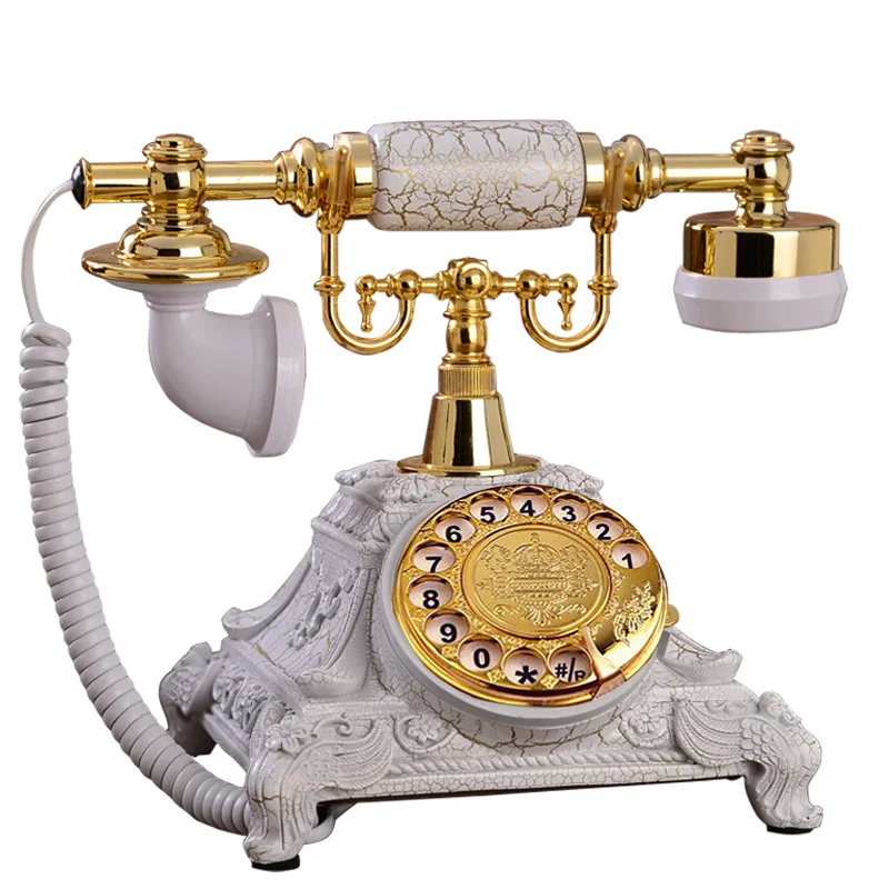 AAA+ Rotate Vintage Fixed Telephone revolve Dial Antique Landline Phone For Office Home Hotel made of resin Europe style old