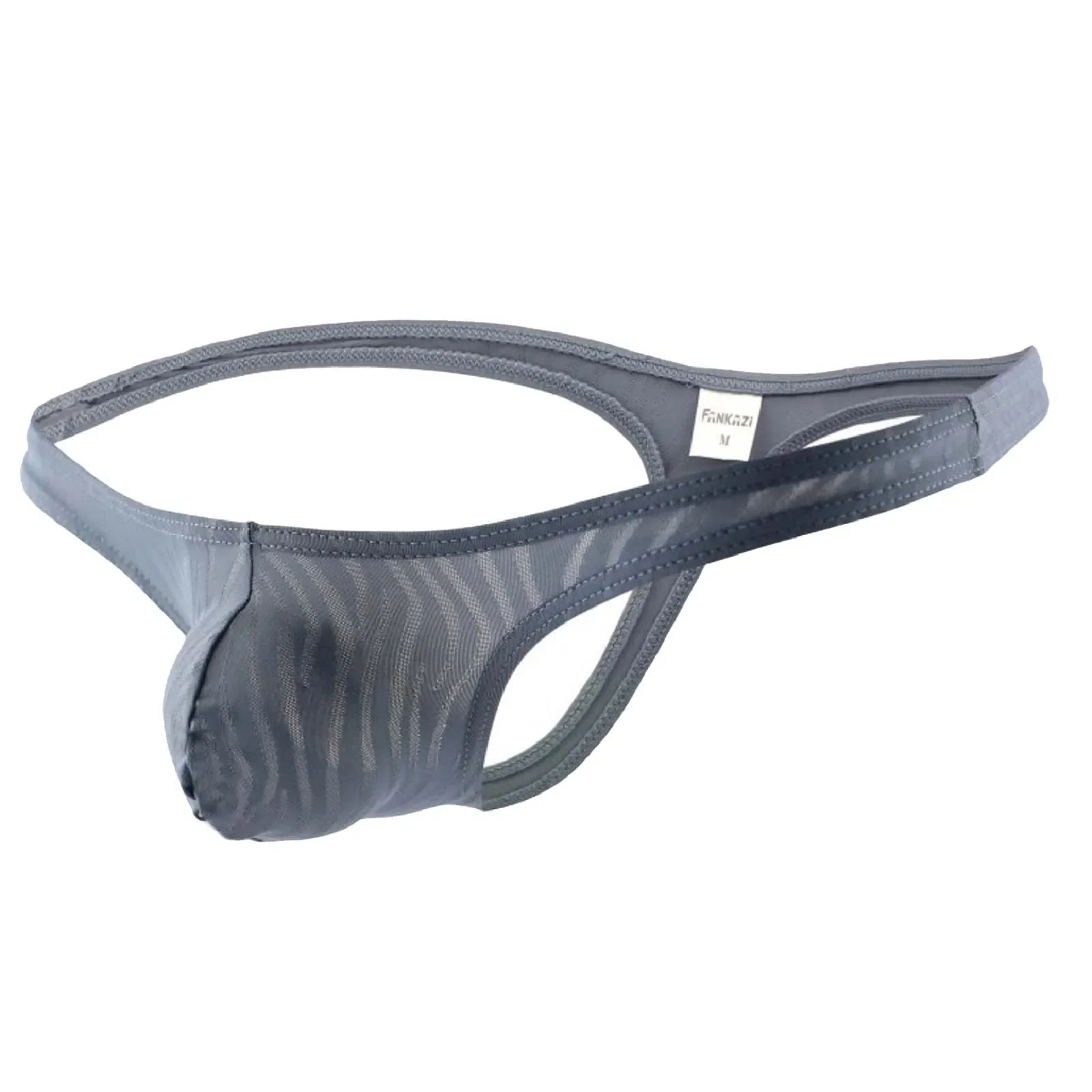 Men Sheer Thong Mesh Stripe Jockstrap Solid Sexy Mens T-Back Underwear Male Stretchy Tanga G-String Thongs